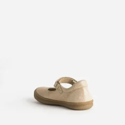 Babies beige en cuir irisé à scratch