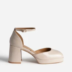 Babies beige verni à bout carré