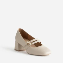 Babies écru brides fines à talon