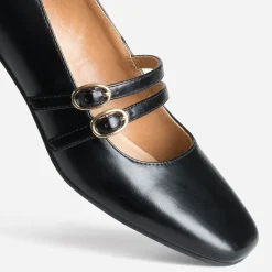 Babies noir double bride à talon