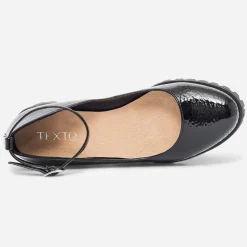 Babies TEXTO noire vernie à semelle crantée