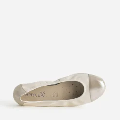 Ballerine CAPRICE beige élastiquée à bout irisé