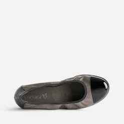 Ballerine CAPRICE bronze élastiquée à bout verni