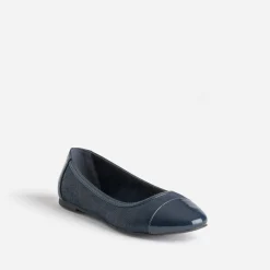 Ballerine marine effet python et verni