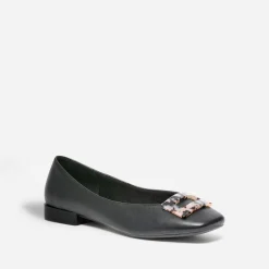 Ballerine noire avec décor écailles