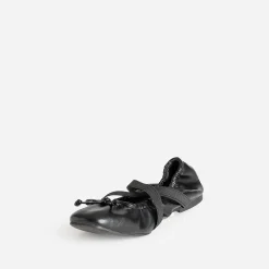 Ballerine noire élastiquée brides croisées