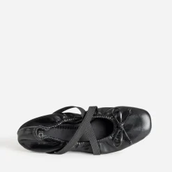 Ballerine noire élastiquée brides croisées