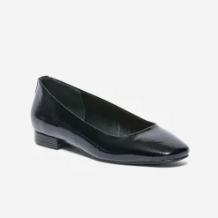 Ballerine noire vernie à bout carré