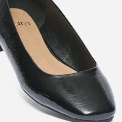 Ballerine noire vernie à bout carré