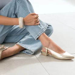 Ballerine slingback dorée