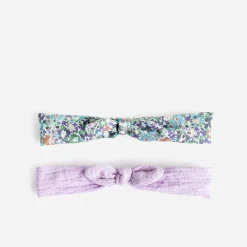 Bandeaux parme et imprimé fleurs