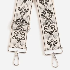 Bandoulière amovible grise à motif baroque