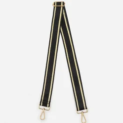 Bandoulière amovible TEXTO noire rayures dorées pour sac