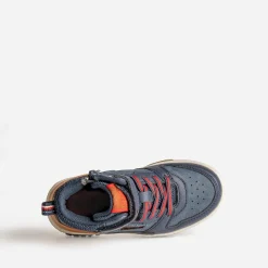 Basket BUGGY marine lacet rayé rouge