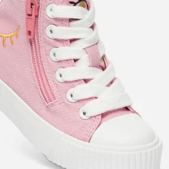 Basket BUGGY rose en toile à motifs yeux