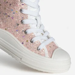 Basket BUGGY rose toile pailletée