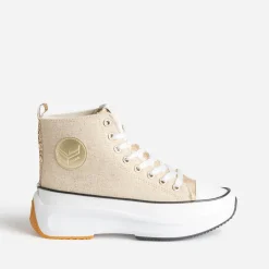 Basket KAPORAL beige doré à plateforme