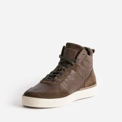 Basket marron bi-matière