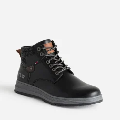 Basket noir et textile chiné