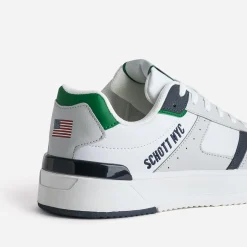 Basket SCHOTT blanche, grise et verte