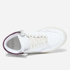 Basket TEXTO blanche et bordeaux