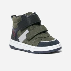 Baskets BUGGY kaki à double scratchs