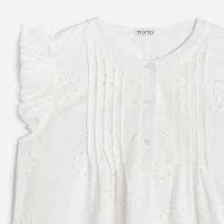 Blouse TEXTO blanche broderies anglaises