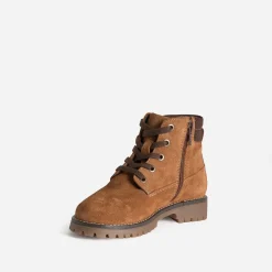 Boots à lacet BUGGY cognac cuir velours