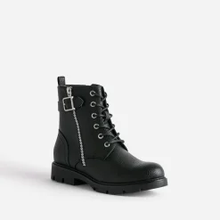 Boots à lacet BUGGY noir avec zip côté