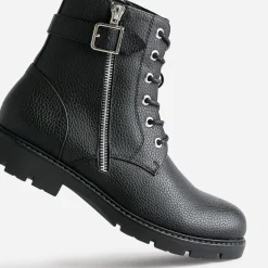 Boots à lacet BUGGY noir avec zip côté