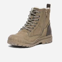 Boots à lacet BUGGY taupe suédé et fourré