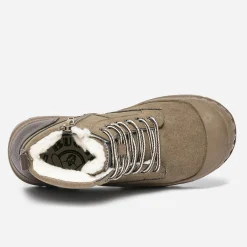 Boots à lacet BUGGY taupe suédé et fourré