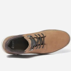 Boots à lacet camel en cuir nubuck