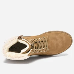 Boots à lacet camel fourré