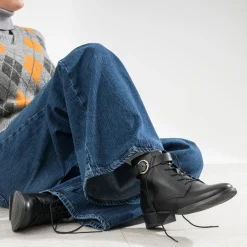 Boots à lacet ERAM FLEX noir cuir