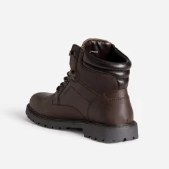 Boots à lacet marron cuir semelle crantée