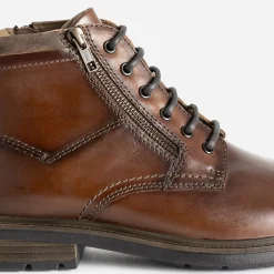 Boots à lacet marron en cuir