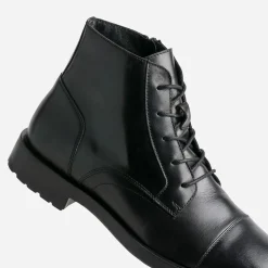 Boots à lacet noir cuir