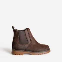 Boots BUGGY marron en cuir velours