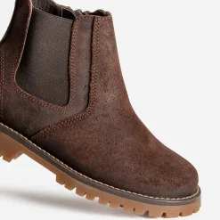 Boots BUGGY marron en cuir velours