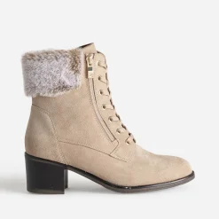 Boots CAPRICE beige cuir velours