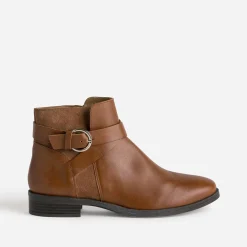 Boots ERAM FLEX cognac cuir bi-matière