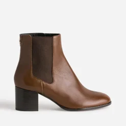 Boots ERAM FLEX cognac en cuir à talon