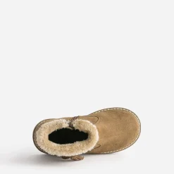 Boots fille BUGGY en croûte de cuir camel