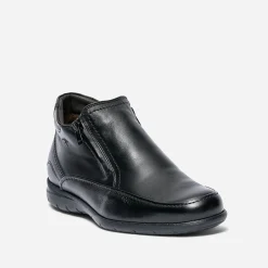 Boots FLUCHOS noir en cuir fourré avec zips