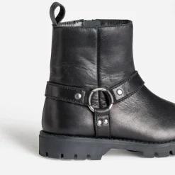 Boots motard BUGGY noir cuir