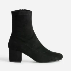 Boots noir éco-conçu en textile suédé