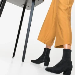 Boots noir éco-conçu en textile suédé