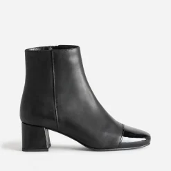 Boots noir cuir bout verni