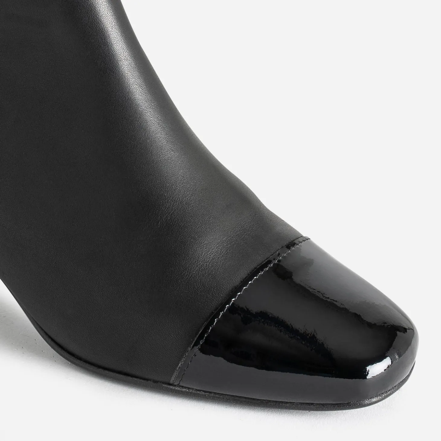 Boots noir cuir bout verni